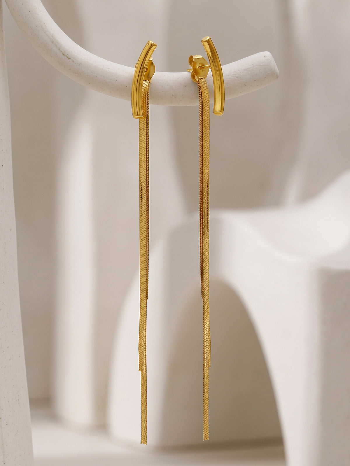 IXIA by GIVA Long Story Gold Plated Earrings