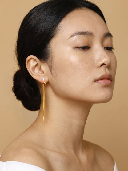 Long Story Gold Plated Earrings