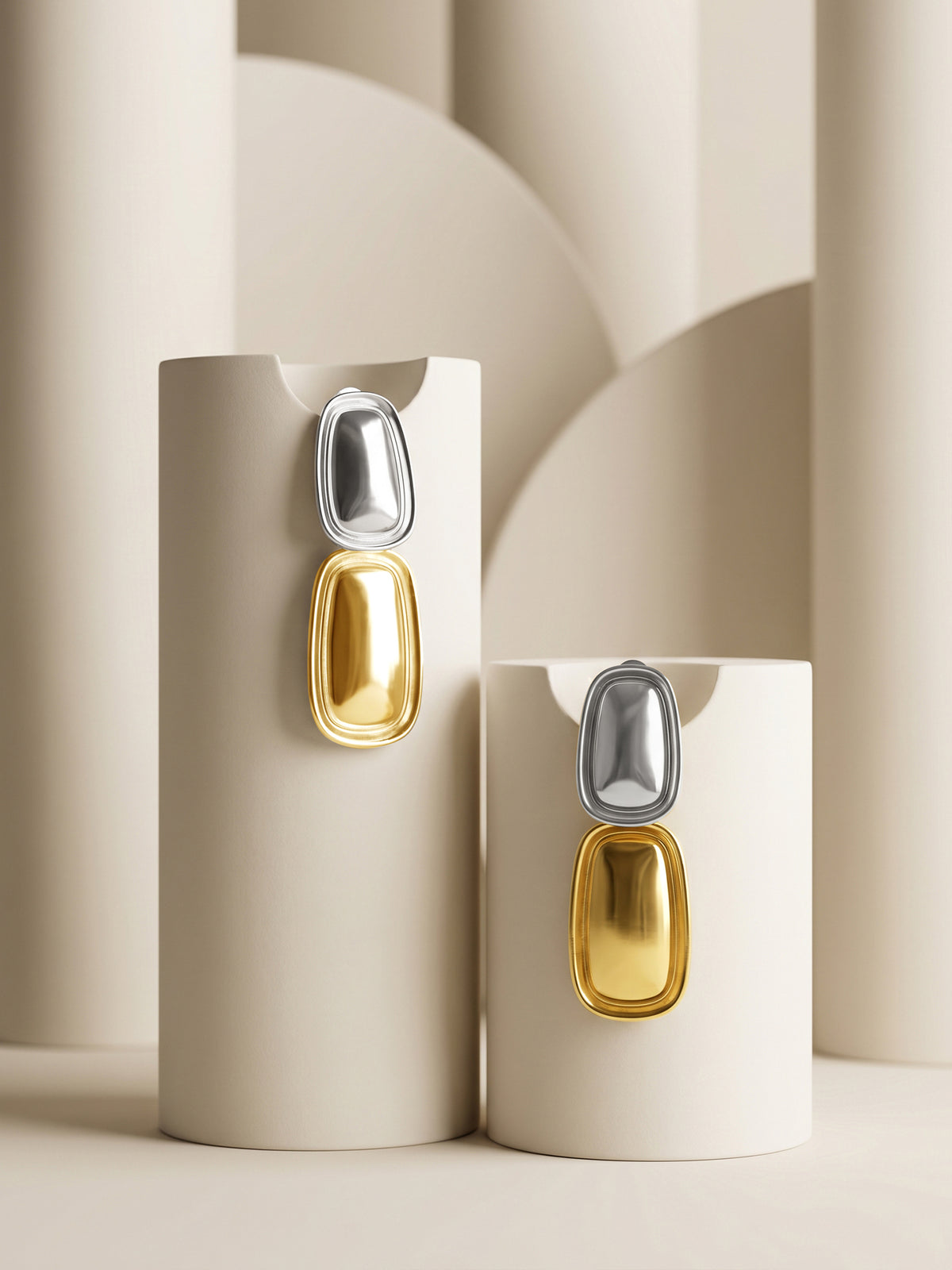 IXIA by GIVA Split Decision Dual Tone Earrings