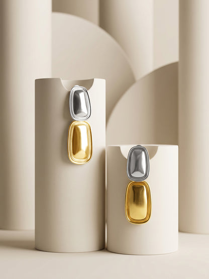 Split Decision Dual Tone Earrings