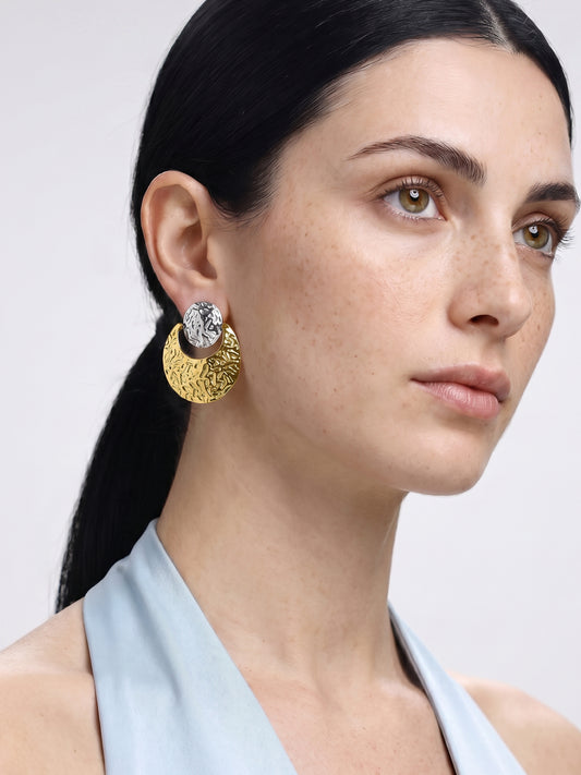 OnnMe by GIVA Double Take Dual Tone Earrings