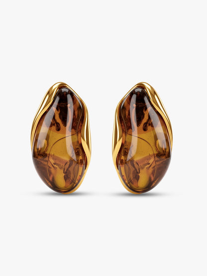 Amber Energy Gold Plated Earrings