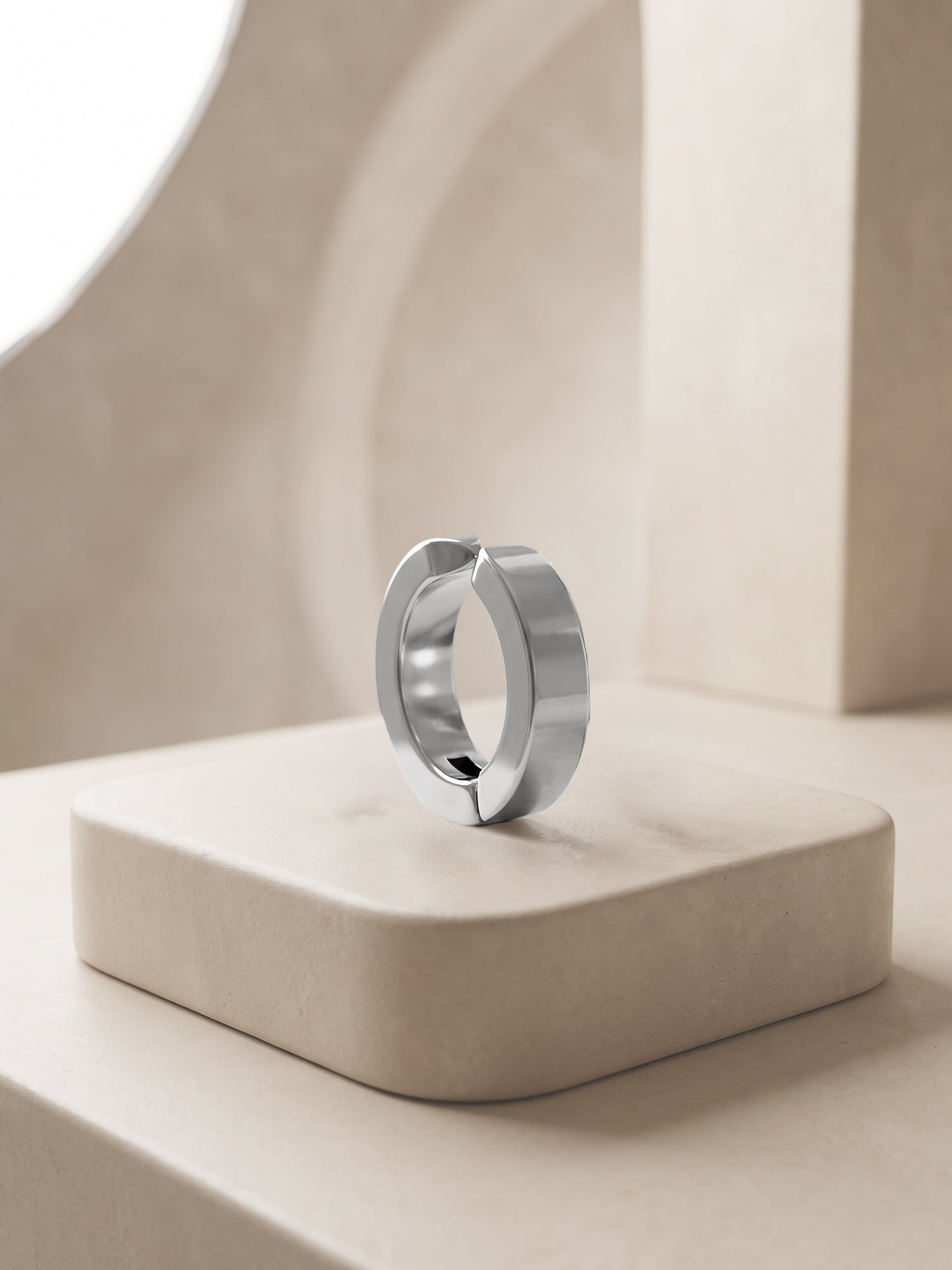IXIA by GIVA Renegade Rhodium Plated Hoop For Men