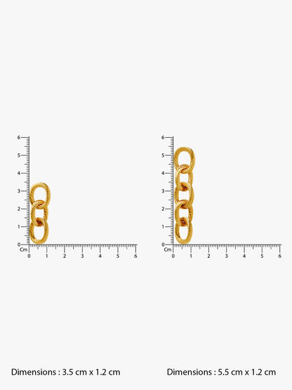 Chain Mismatched Gold Plated Earrings