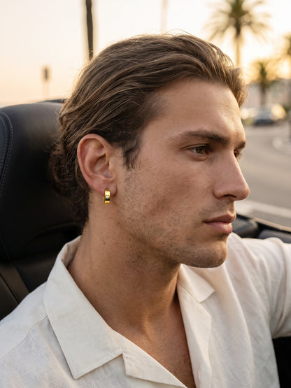 IXIA by GIVA OG Gold Plated Hinge Hoop For Men