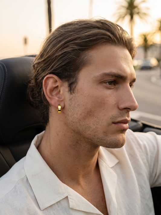 OnnMe by GIVA OG Gold Plated Hinge Hoop For Men