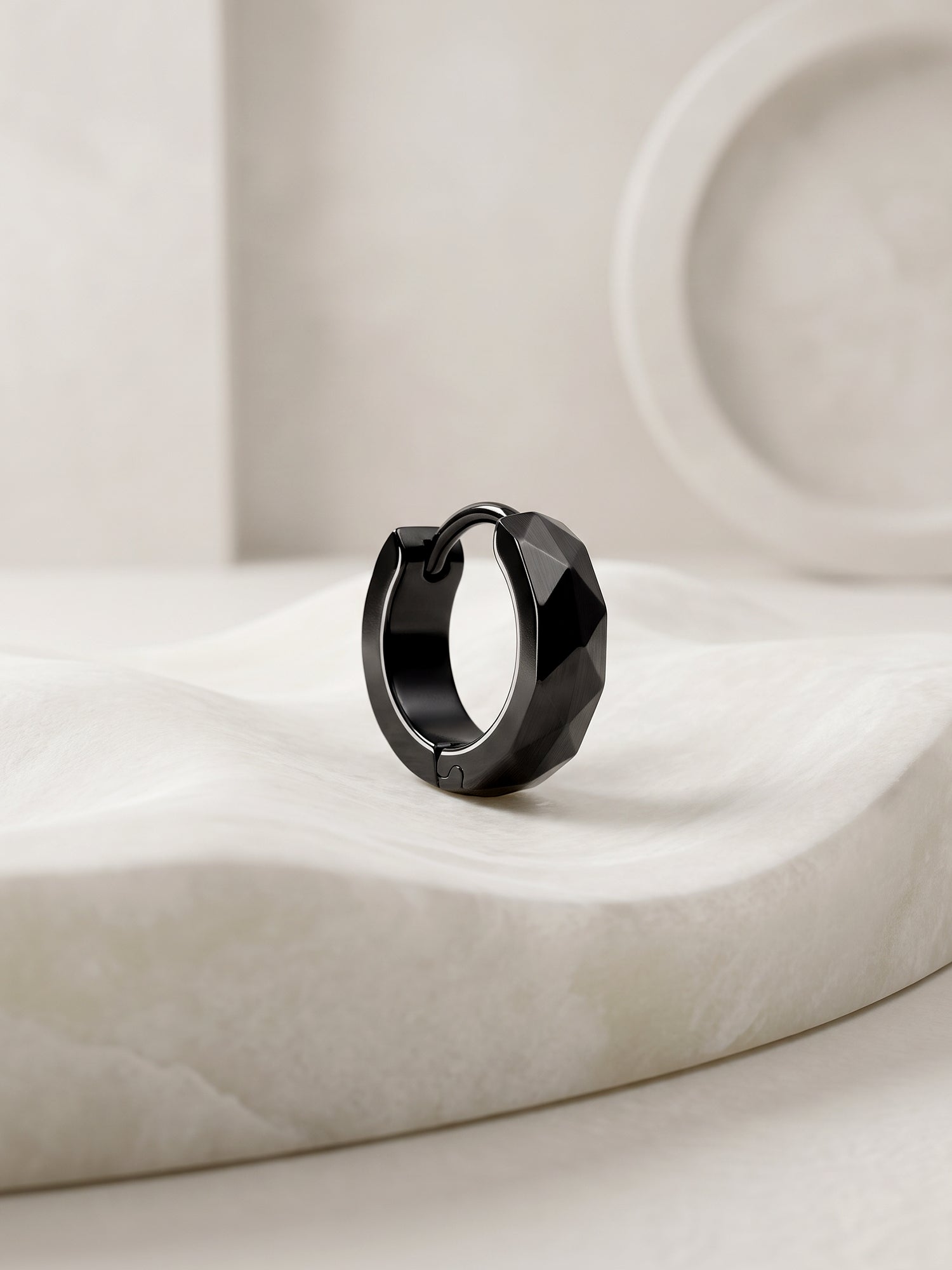 IXIA by GIVA Peak Aura Black Rhodium Hoop For Men