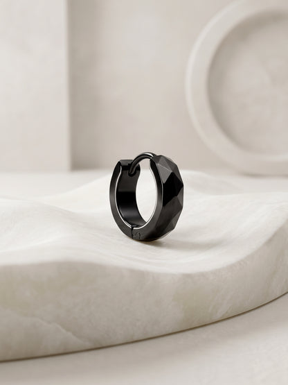 IXIA by GIVA Peak Aura Black Rhodium Hoop For Men
