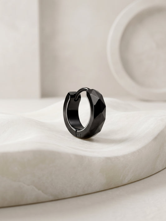 OnnMe by GIVA Peak Aura Black Rhodium Hoop For Men