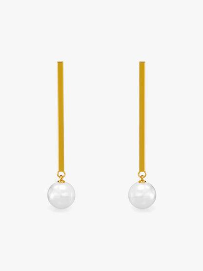 Glow Up Pearl Gold Plated Earrings