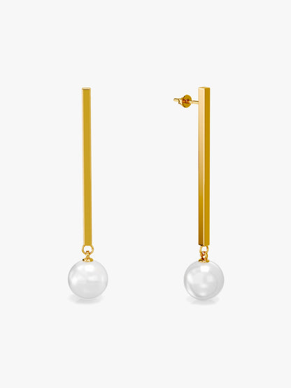 Glow Up Pearl Gold Plated Earrings