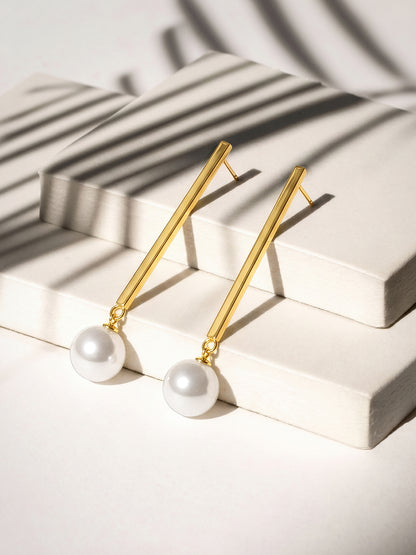Glow Up Pearl Gold Plated Earrings
