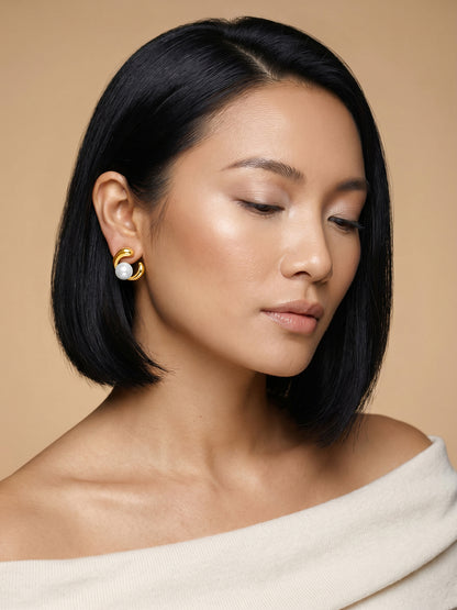 Gold Plated Moon Mood Earrings