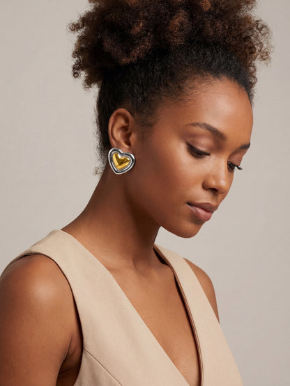 Love Bomb Dual Tone Studs