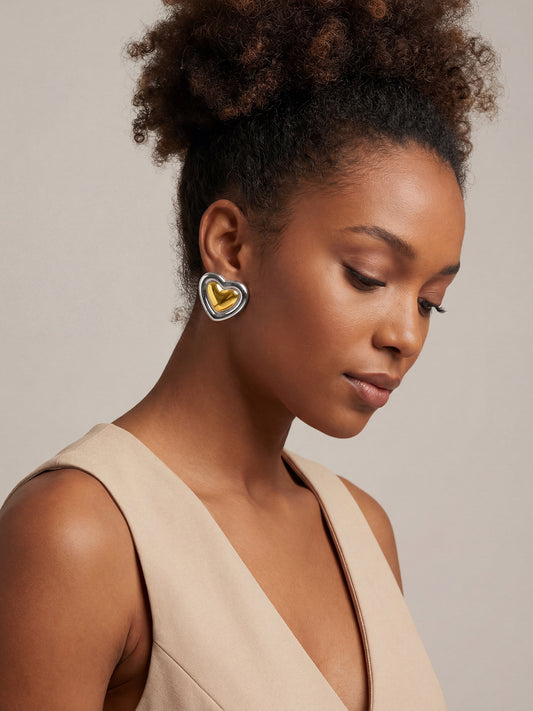 Love Bomb Dual Tone Studs 