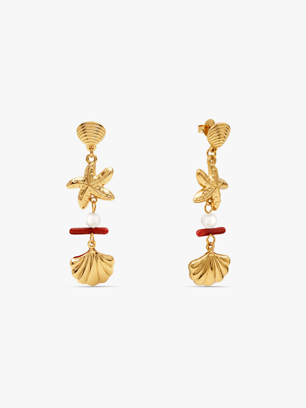 IXIA by GIVA Beachy Shell Gold Plated Danglers