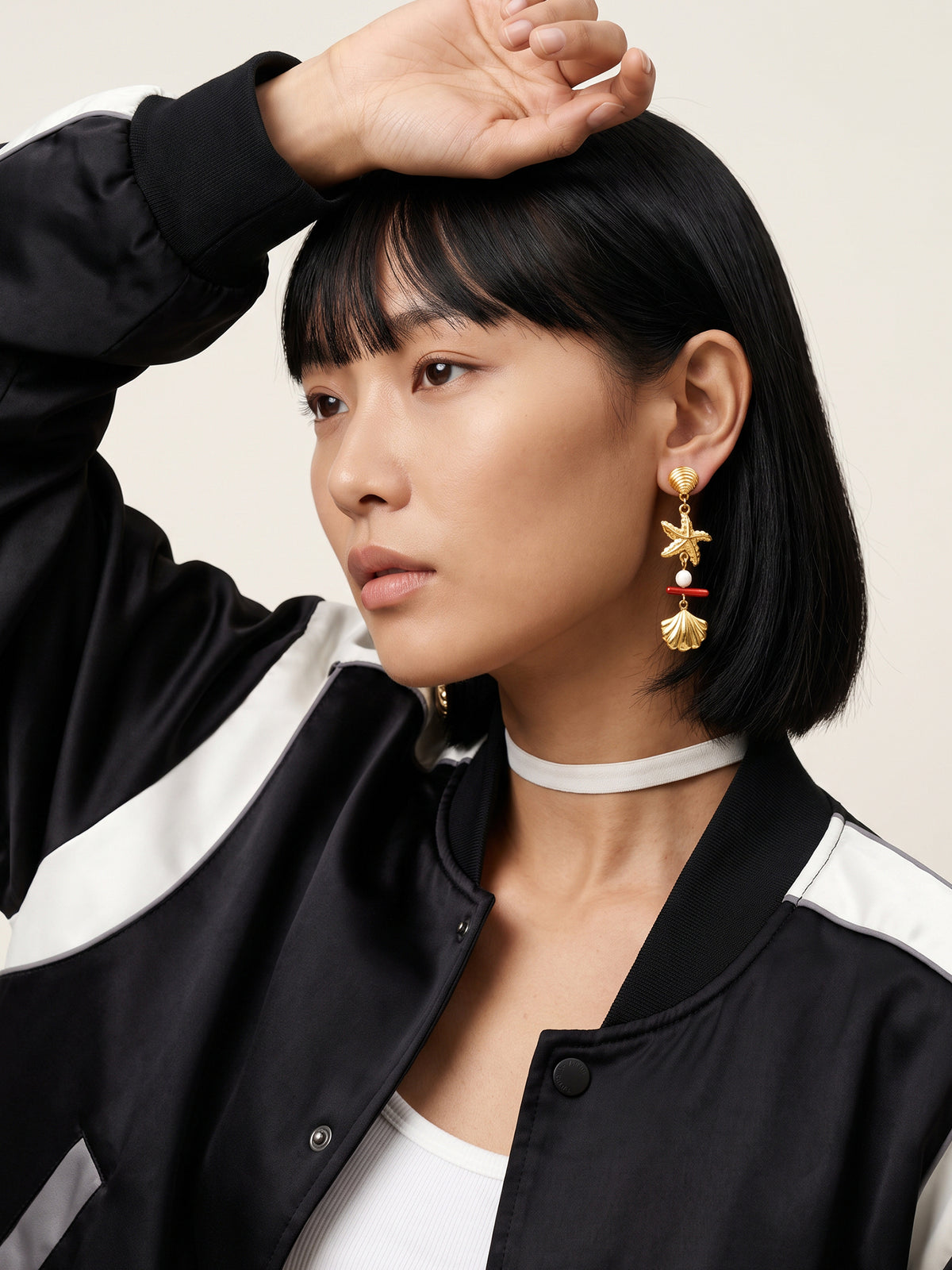IXIA by GIVA Beachy Shell Gold Plated Danglers