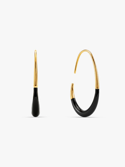 IXIA by GIVA Midnight Ray Gold Plated Half Hoops