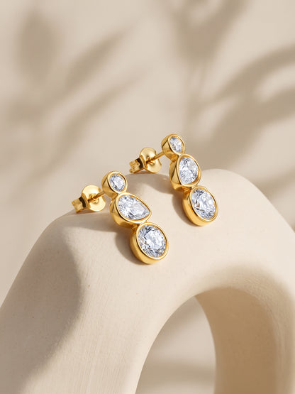 IXIA by GIVA Sparkling Queen Gold Plated Earrings
