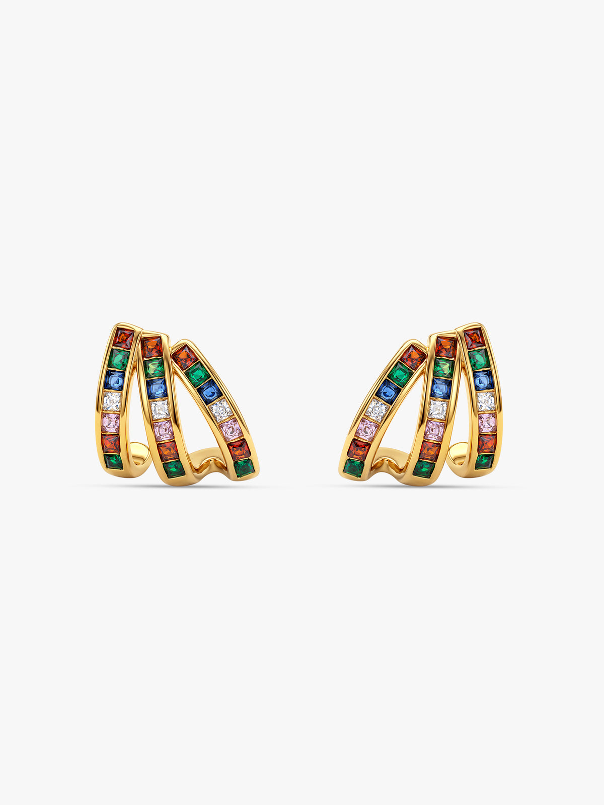 IXIA by GIVA Multicolour Shine Gold Cuff Earrings
