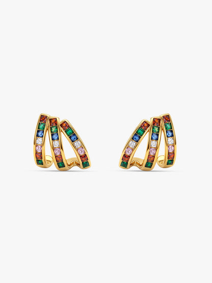 IXIA by GIVA Multicolour Shine Gold Cuff Earrings