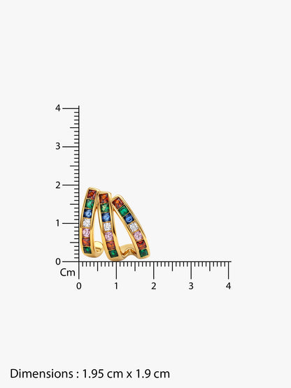 IXIA by GIVA Multicolour Shine Gold Cuff Earrings