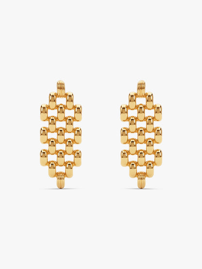 IXIA by GIVA Lattice Love Gold Plated Earrings