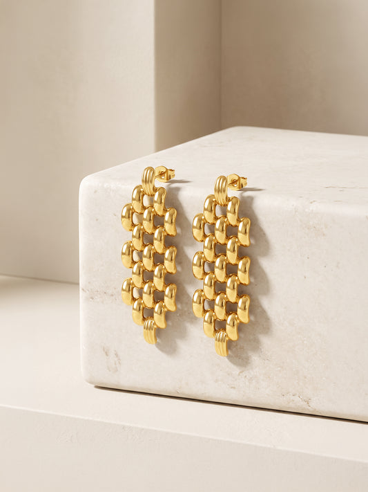 IXIA by GIVA Lattice Love Gold Plated Earrings