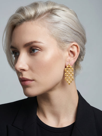 IXIA by GIVA Lattice Love Gold Plated Earrings