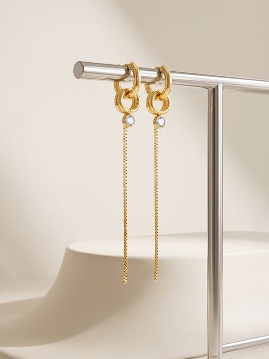 IXIA by GIVA Velvet Flow Gold Plated Danglers