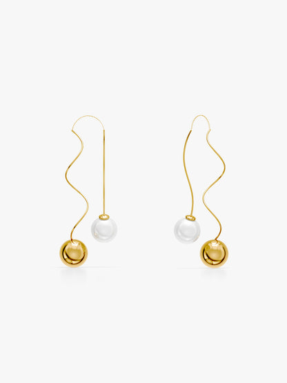 Pearl Waltz Gold Plated Earrings