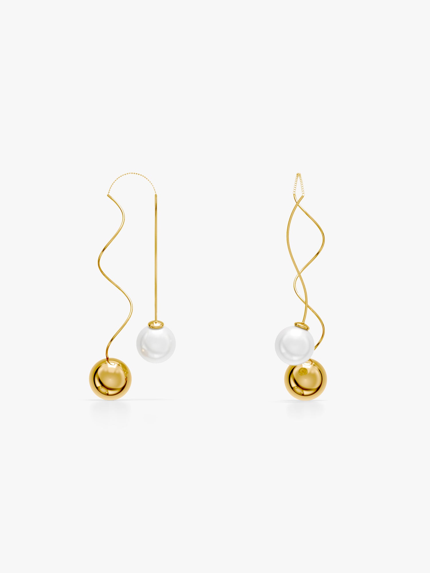 Gold Plated Pearl Waltz Earrings