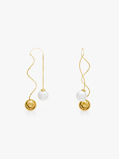 Gold Plated Pearl Waltz Earrings