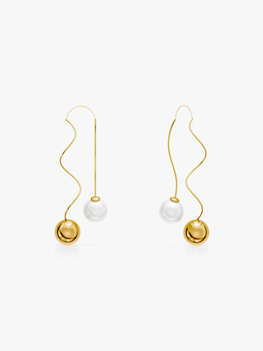 IXIA by GIVA Pearl Waltz Gold Plated Earrings