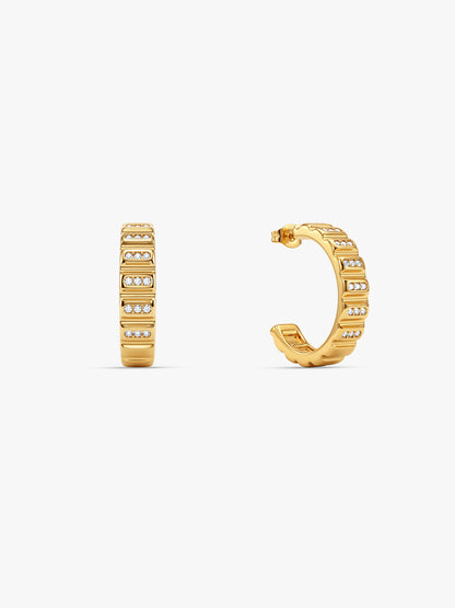 IXIA by GIVA Helios Drawer Gold Plated J Hoops