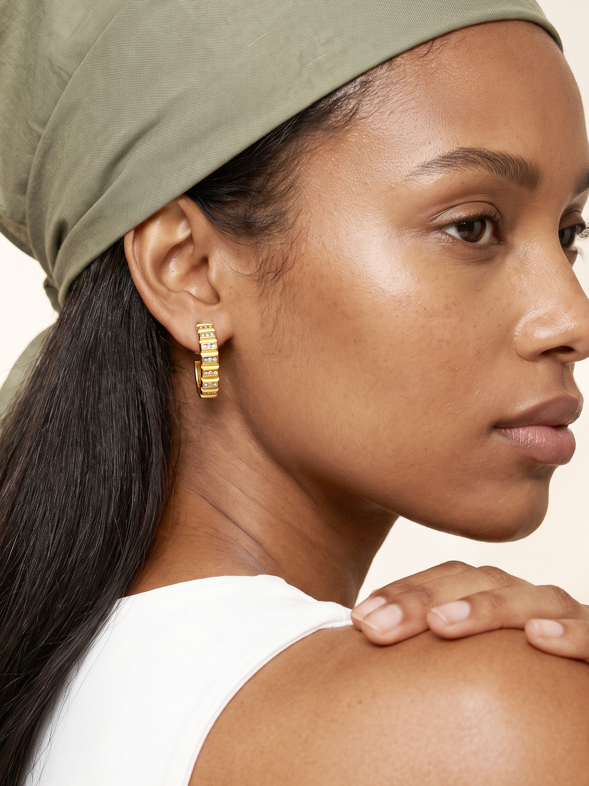 IXIA by GIVA Helios Drawer Gold Plated J Hoops