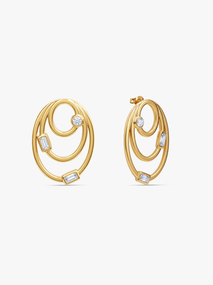 IXIA by GIVA Forever Groovy Gold Plated Earrings