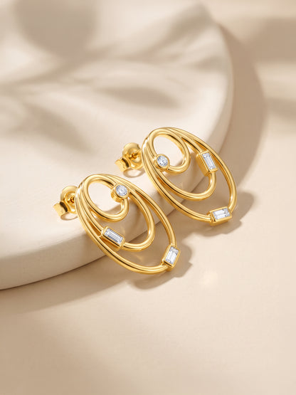 IXIA by GIVA Forever Groovy Gold Plated Earrings