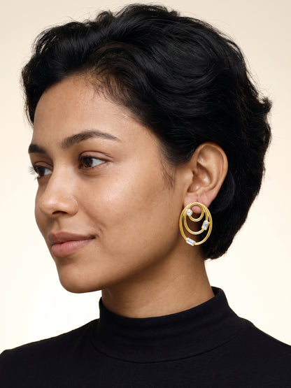 IXIA by GIVA Forever Groovy Gold Plated Earrings