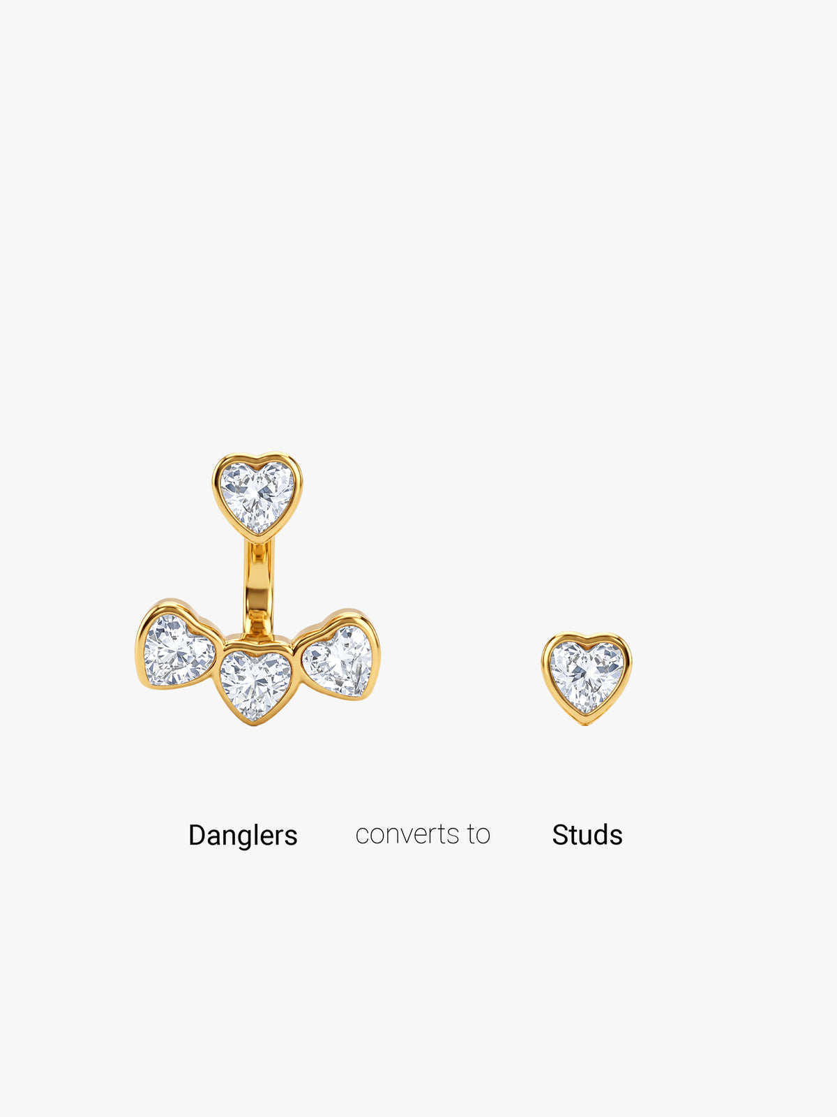 IXIA by GIVA Heartwarmer Gold Plated Earrings
