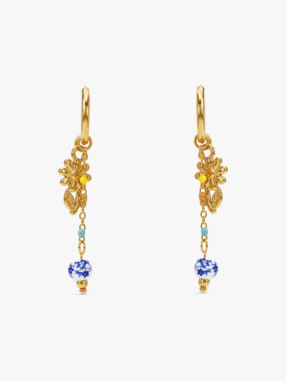 IXIA by GIVA Blooming Vibe Gold Plated Danglers