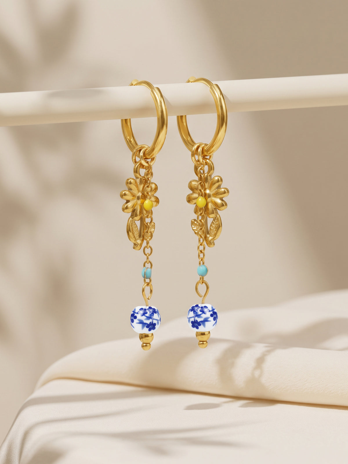 IXIA by GIVA Blooming Vibe Gold Plated Danglers