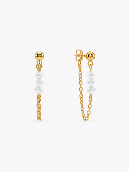 IXIA by GIVA Pearl And Prejudice Gold Plated Earrings