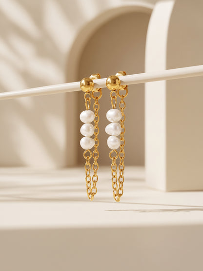 IXIA by GIVA Pearl And Prejudice Gold Plated Earrings