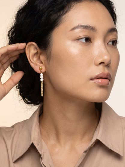 IXIA by GIVA Pearl And Prejudice Gold Plated Earrings