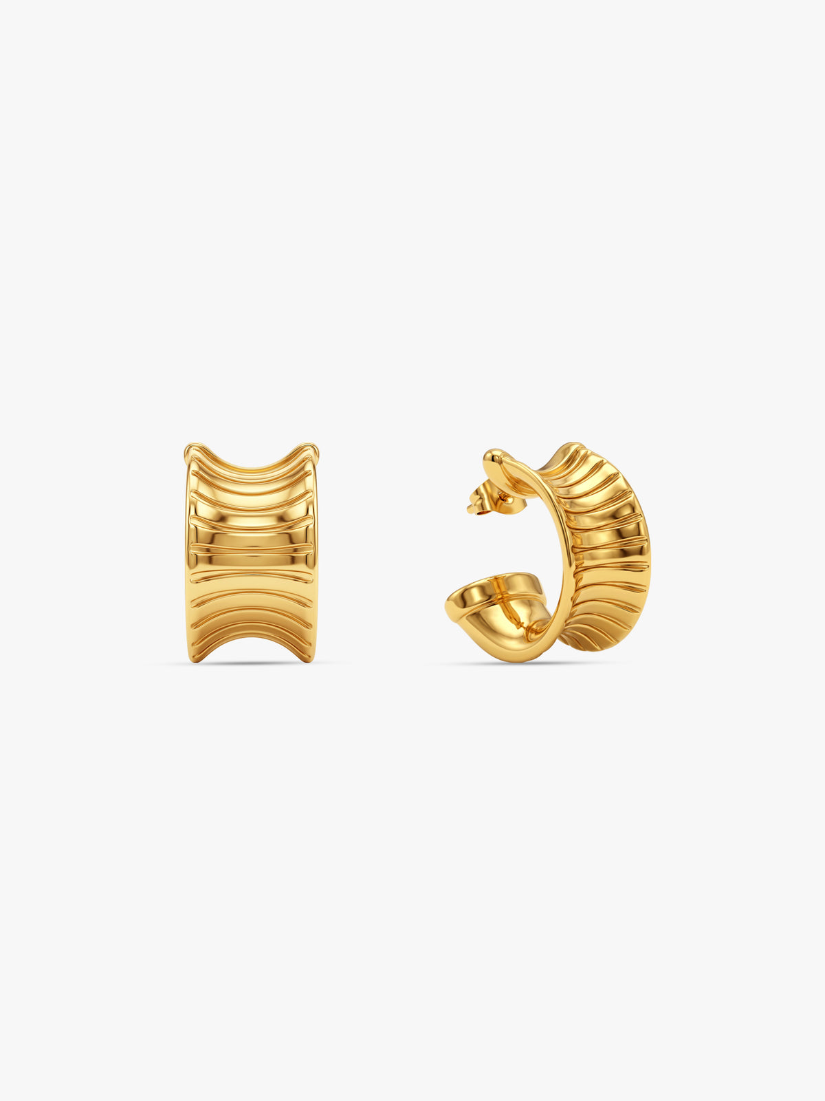 IXIA by GIVA Hard Launch Gold Plated J Hoops