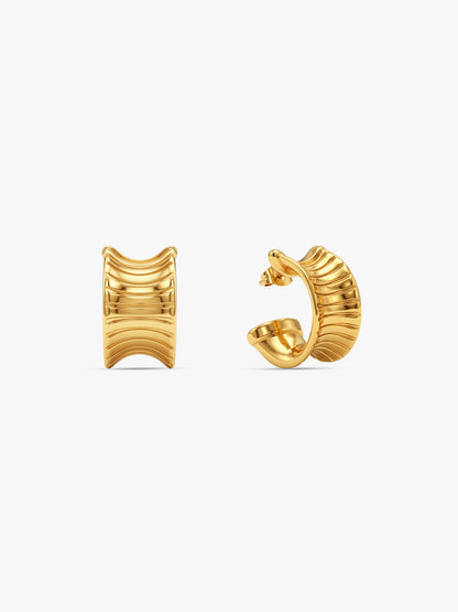 IXIA by GIVA Hard Launch Gold Plated J Hoops
