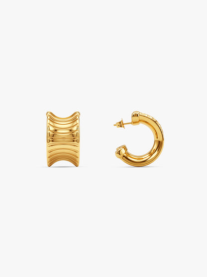 IXIA by GIVA Hard Launch Gold Plated J Hoops