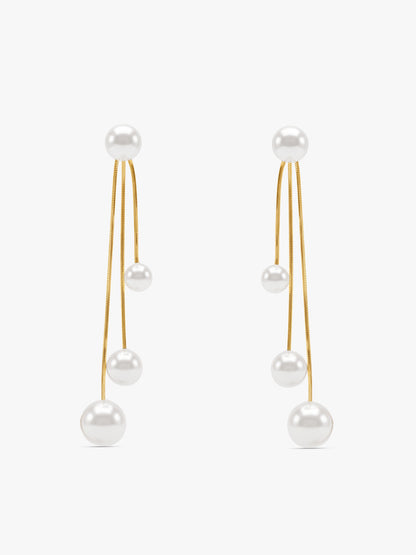 IXIA by GIVA Dancing Pearl Gold Plated Danglers