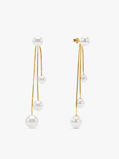IXIA by GIVA Dancing Pearl Gold Plated Danglers